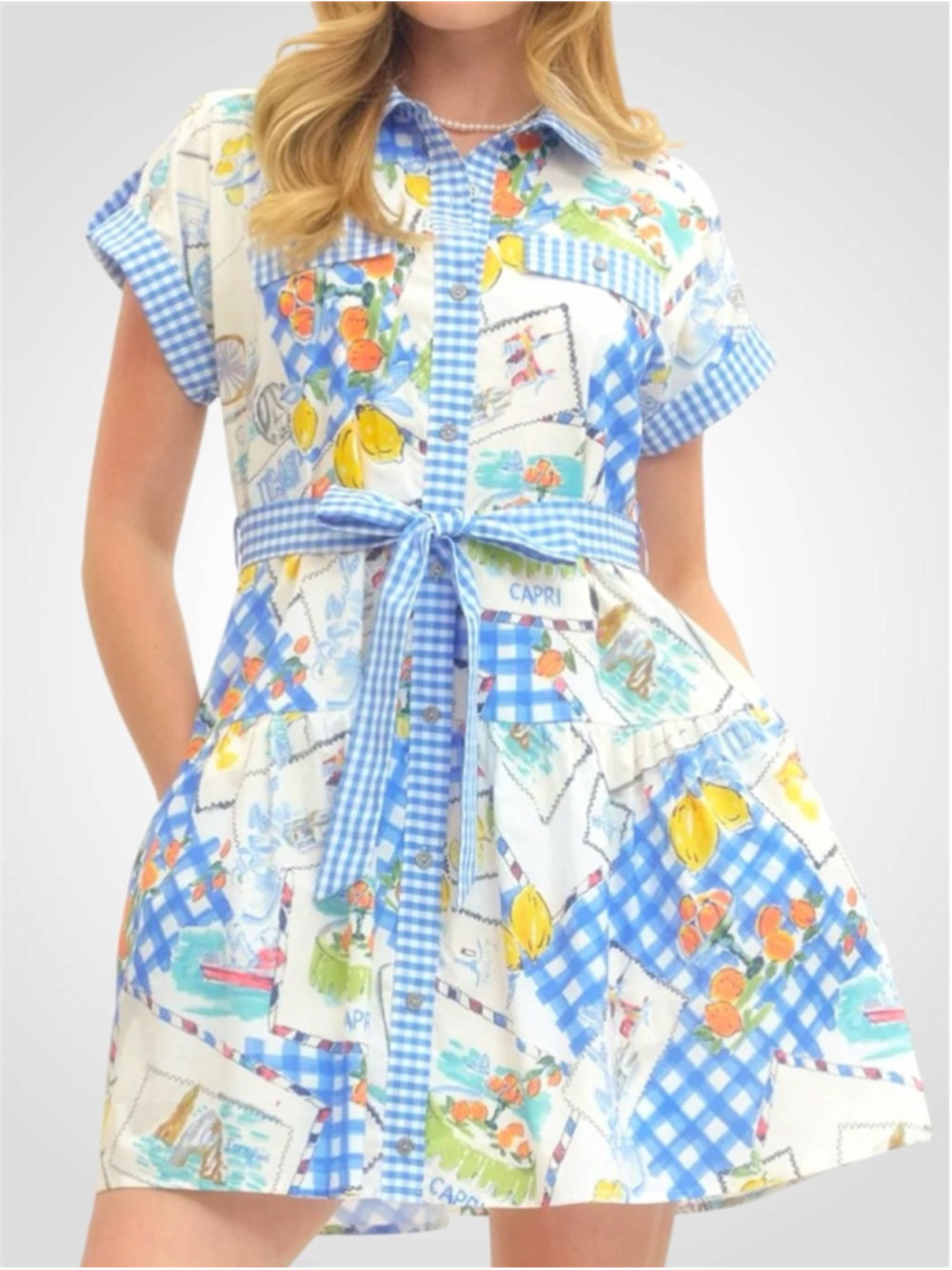 Entro Capri Lemon Mini Dress in Pink Size S - Picture 7 of 7